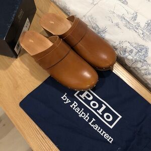 Ralph Lauren Cognac Brown Clogs. Size 9.5. Great condition.
